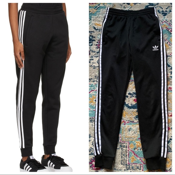 adidas Pants - Adidas Black Three Stripes Track Pants Sz S